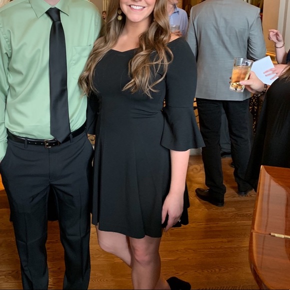 Women’s Wide Necked Black Dress - Picture 4 of 4